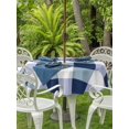 thumbnail image 3 of Outdoor Tablecloth with Umbrella Hole and Zipper, Navy Blue Plaid Waterproof Patio Tablecloth for Dining Round 60'', Spring Farmhouse Buffalo Checkered Wipeable Table Cover for Picnic BBQ Party Patio, 3 of 9