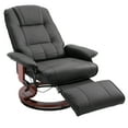 thumbnail image 4 of HOMCOM Faux Leather Manual Recliner, Adjustable Swivel Lounge Chair with Footrest, Armrest and Wrapped Wood Base for Living Room, Black, 4 of 11