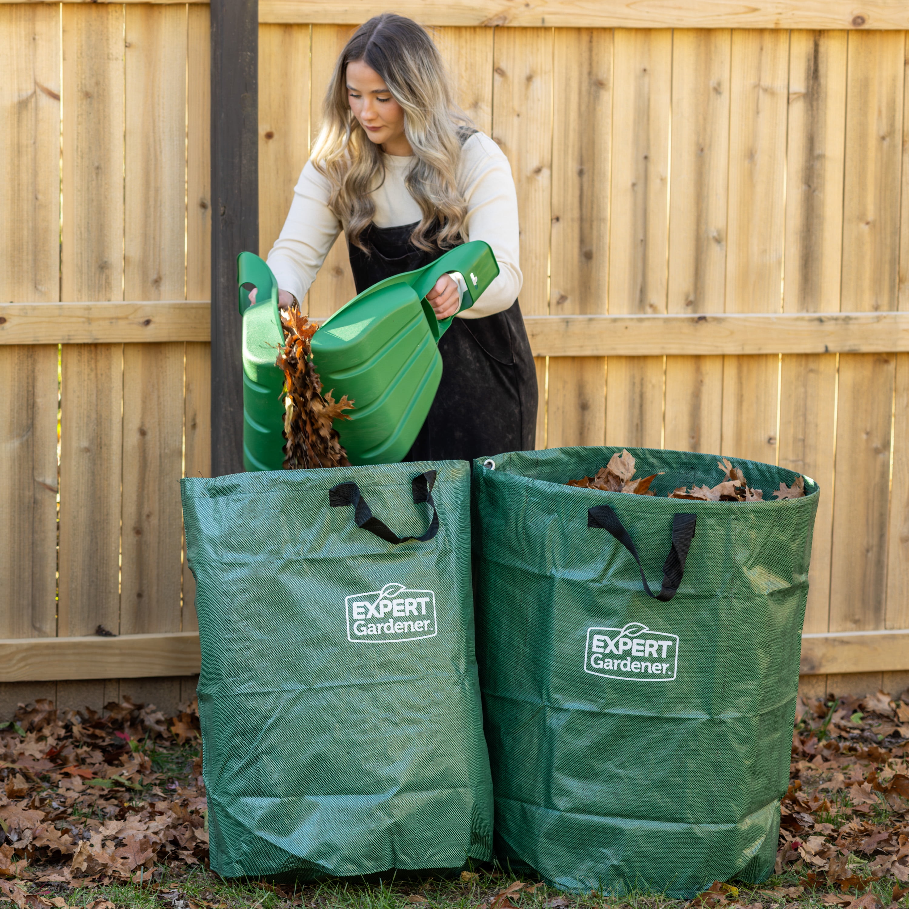 (3 pack) Expert Gardener 53 Gallon Leaf Bags, 2 Pack, Green