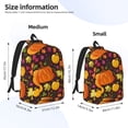 thumbnail image 3 of Honeii Autumn Harvest Pumpkin Joy Print Canvas College Laptop Backpack, Durable Rucksack Travel Notebook Bag School Backpack Book Bag for Men Women-Small, 3 of 7