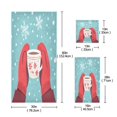 thumbnail image 3 of 3 Piece Bath Towels Set Bath Towel, Hand Towel and Face Towel for Bathroom, Gym, Hotel Red Mittens Holding A Coffee Mug, 3 of 8