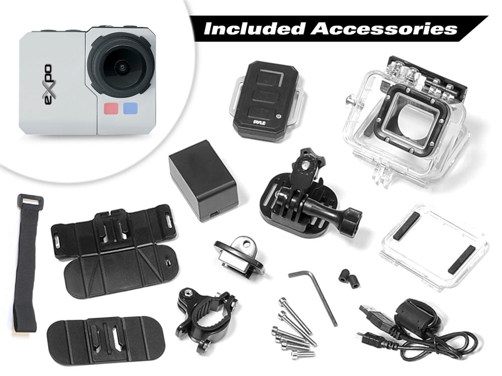 PYLE-SPORT PSCHD90SL - PYLE eXpo Hi-Res Action Cam with Full HD 1080p Video, 20 Mega Pixel Camera, 2'' LCD Screen, Wi-Fi Remote