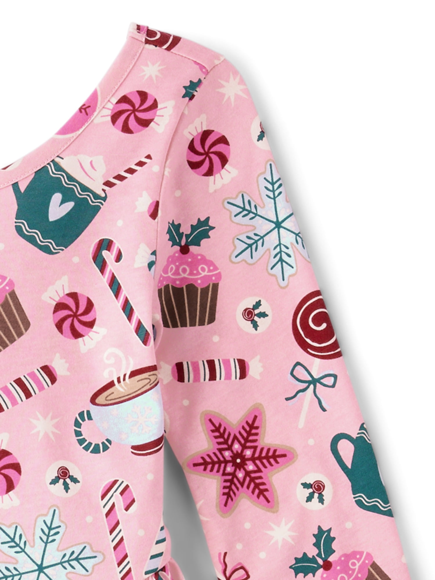 The Children's Place Girls Scoop Neck Long Sleeve Holiday V-Waist Dress, Sizes XS-XXL