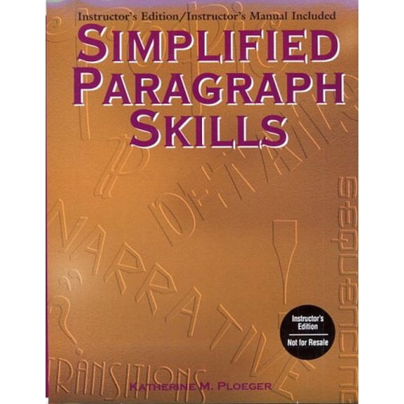 Pre-Owned Simplified Paragraph Skills, 9780844203461, 0844203467, Paperback,