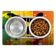 thumbnail image 1 of Hip Hop Pet Mat for Food and Water, Illustration of a Breakdancer Silhouette on Colorful Discotheque Themed Background, Non-Slip Rubber Mat for Dogs and Cats, 18" X 12", by Ambesonne, 1 of 2