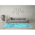 thumbnail image 3 of Ahgly Company Indoor Round Abstract Light Blue Modern Area Rugs, 4' Round, 3 of 4