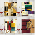 thumbnail image 2 of Geometry Old Fashid Retro Style Shower Curtain Creativity Waterproof Kitchen Curtain Polyester Fabric Bathtub ration, 2 of 6