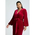 thumbnail image 5 of ELOQUII Women's Plus Size Velvet Wide Leg Jumpsuit, 5 of 6