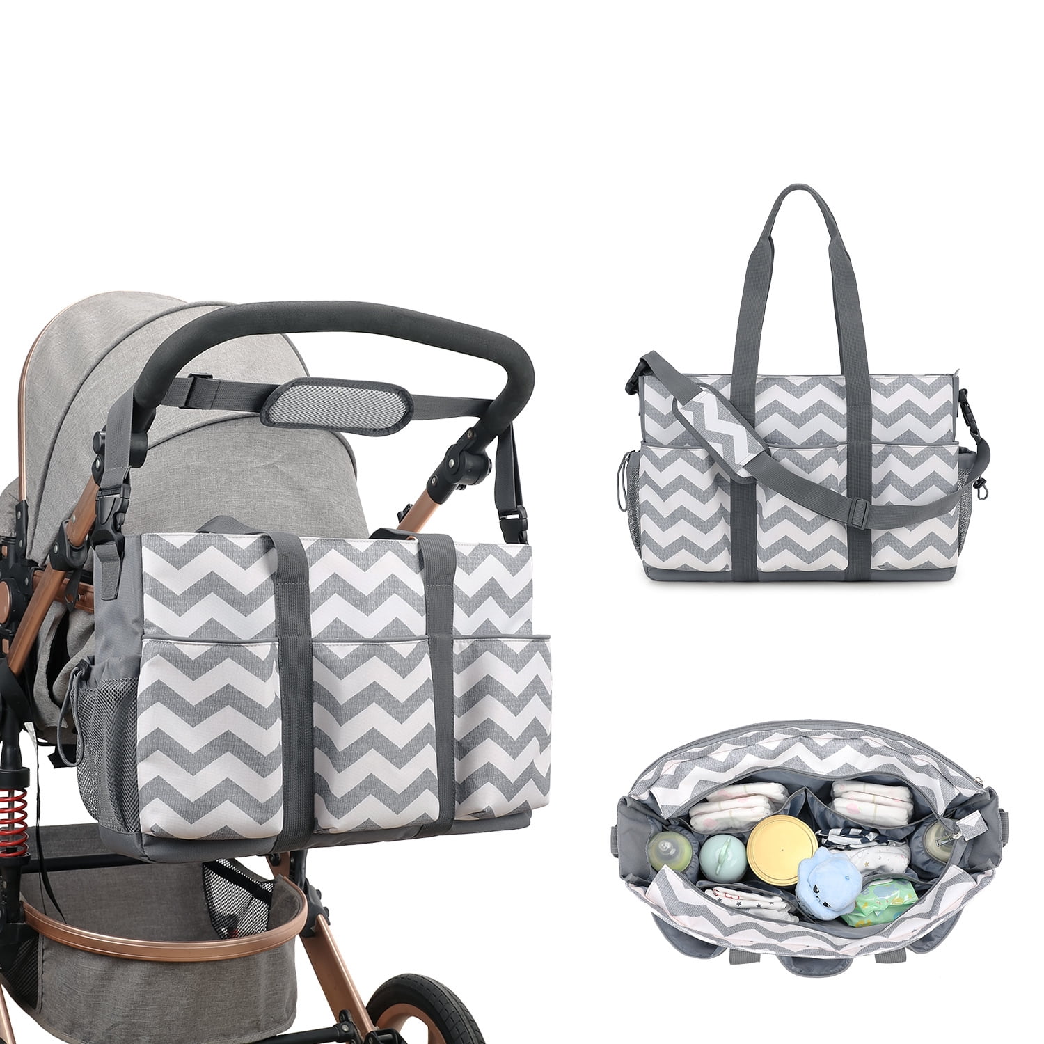 SPEKSEE Crossbody Organizer Diaper Bag - Outdoor Mother's Water-Repellent Baby Care Bag with Multiple Pockets