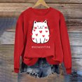thumbnail image 2 of Penkiiy Chandail en Molleton Imprimé Cœur pour Femmes Manches Longues Col Rond Décontracté Ample Vintage Amour Graphique Chandail Tops S Rouge, 2 of 5