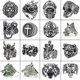 thumbnail image 2 of Anillo de estilo punk con personalidad agresiva para hombre, cabeza de león, calavera, cabeza de lobo, cabeza de leopardo, cara de Buda, anillo pj-1015-12, 2 of 5