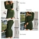 thumbnail image 5 of Vestido de punto acanalado, vestido de punto de color puro de manga larga para mujer, vestido de punto con cuello alto y aberturas, elegante y moderno, 5 of 6