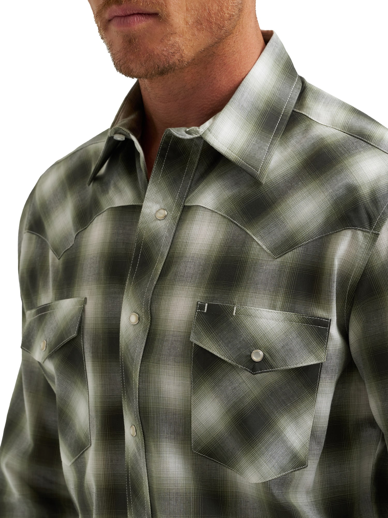 Wrangler® Men's and Big Men's Regular Fit Long Sleeve Western Shirt, Sizes S-5XL