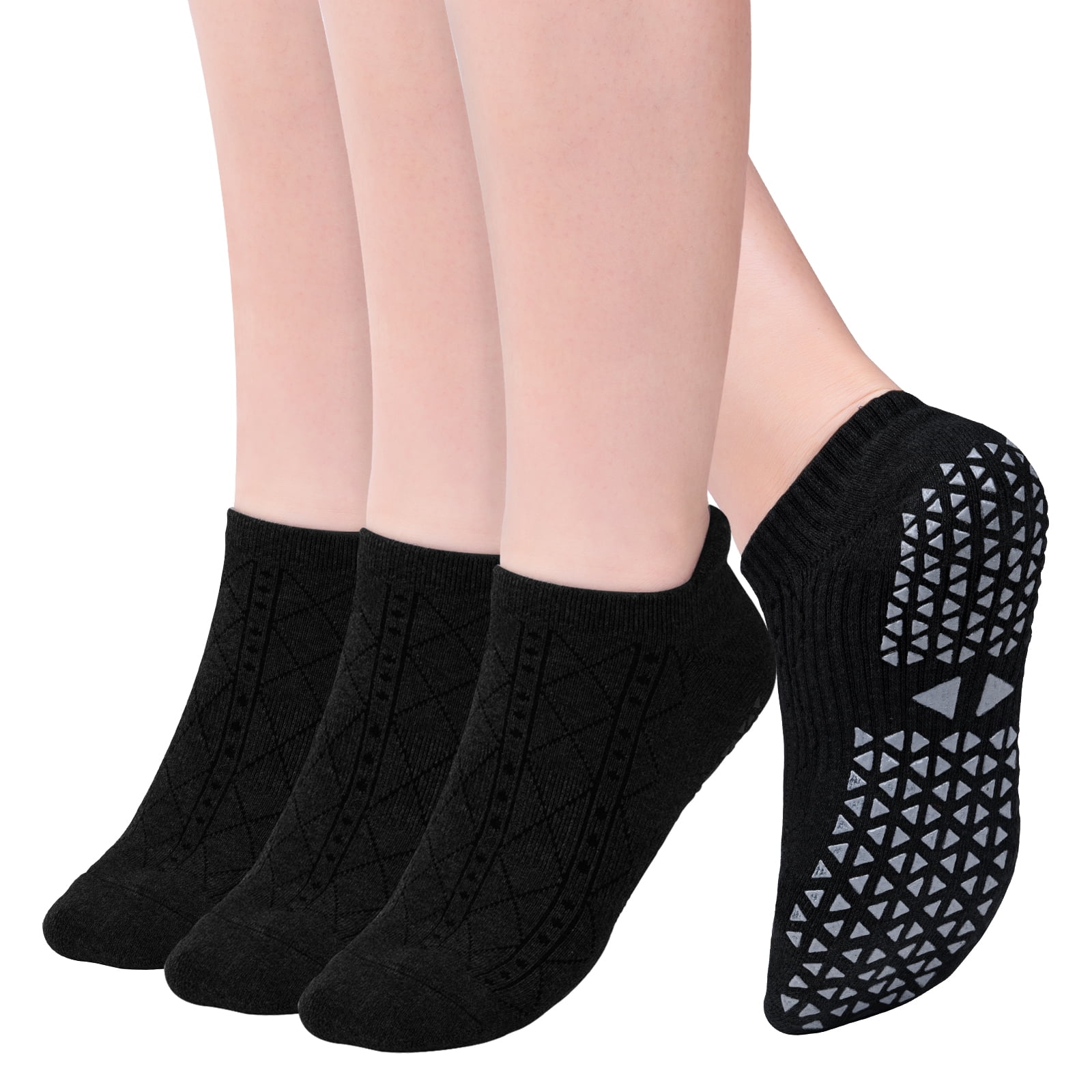 WFYUAN 5 Pairs Non Skid Socks Anti-Slip Yoga Socks for Women and Girls 