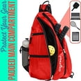 thumbnail image 3 of Athletico Sling Bag - Crossbody Backpack for Pickleball, Tennis, Racketball, and Travel for Men and Women (Red), 3 of 6
