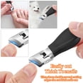 thumbnail image 6 of FEOLGEHLY Stainless Steel Nail Clipper Set, Wide Opening Slant Tip Anti-Splash Nail Cutter, Heavy Duty Fingernail & Toe Nail Clippers for Men Women Adults Seniors, Large Clippers for Thick Nails, 6 of 7