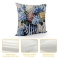 thumbnail image 4 of Chilfamy Hydrangea Floral Throw Pillow Covers vase Striped Flower Classic Elegant Vintage Rose Farmhouse Blue Soft for Women Living Room Decor Bedroom Dorm Sofa Cushion Pillowcases 12x12in, 4 of 5