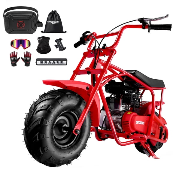 Oryxearth OGM105 Max 4-Stroke Mini Bike, 105CC Gas Powered Dirt Bike,Off-Road Trail for Adult, up to 30 Mph, Red