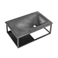 thumbnail image 2 of Lisse 24" Rectangle Concrete Wall-Mount Bathroom Sink in Dark Grey, 2 of 12