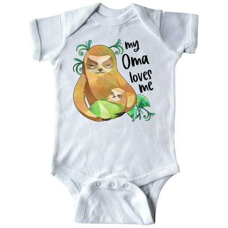

Inktastic My Oma Loves Me Cute Sloth and Baby Gift Baby Boy or Baby Girl Bodysuit