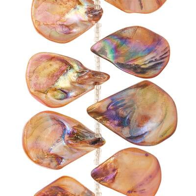 Bead Landing Amber Shell Teardrop Beads, 34mm, 12 Pack