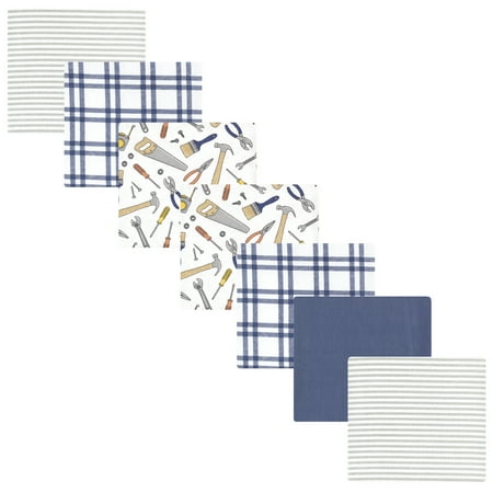 Luvable Friends Hudson Baby Flannel Receiving Blankets 7pk, Little Builder