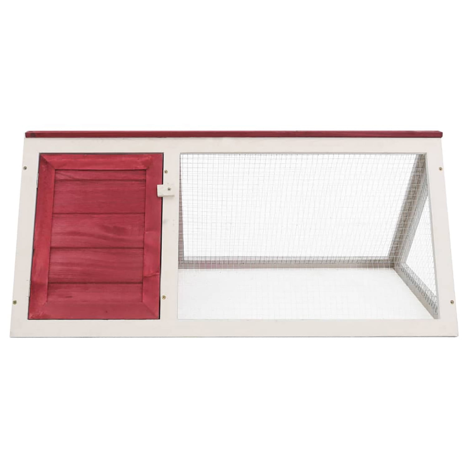 Pefilos 38" Outdoor Rabbit Hutch with Cozy Cubby, Wood Guinea Pig Hutch 1 Layer Small Animal House Pet Cage, Red Pefilos 38" Outdoor Rabbit Hutch with Cozy Cubby, Wood Guinea Pig Hutch 1 Layer Small Animal House Pet Cage, Red