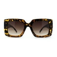 thumbnail image 2 of Womens Thick Plastic Butterfly Rectangle Designer Fashion Sunglasses Tortoise - Brown, 2 of 4
