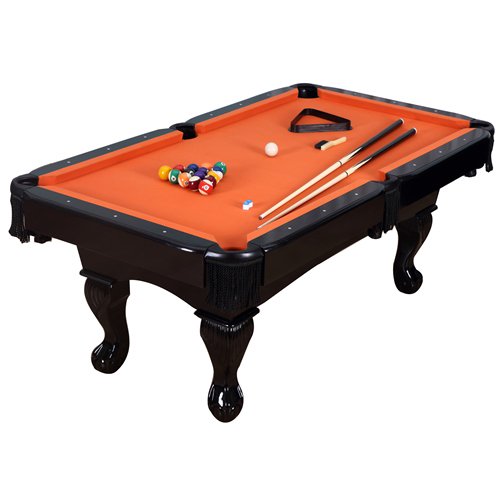 Harvil 84 Inches Black Pool Table with Claw Legs, 2 Pieces 57Inch Pool