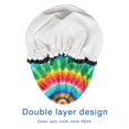 thumbnail image 4 of Shower Caps,Colorful Tie Dye Circular Pattern Waterproof Shower Cap for Women 4 Pieces,Double Reusable Hair Cover for Shower PEVA Elastic Stretch Hem, 4 of 7