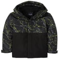 thumbnail image 2 of Boys' 3 in 1 Winter Jacket with Fleece Lining, Black/Neon Print, Small, 2 of 2