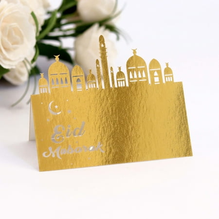 

SunSunrise 50Pcs Seat Card Multipurpose Anti-fade Paper Clear Pattern Hollow Design Name Card Party Supplies