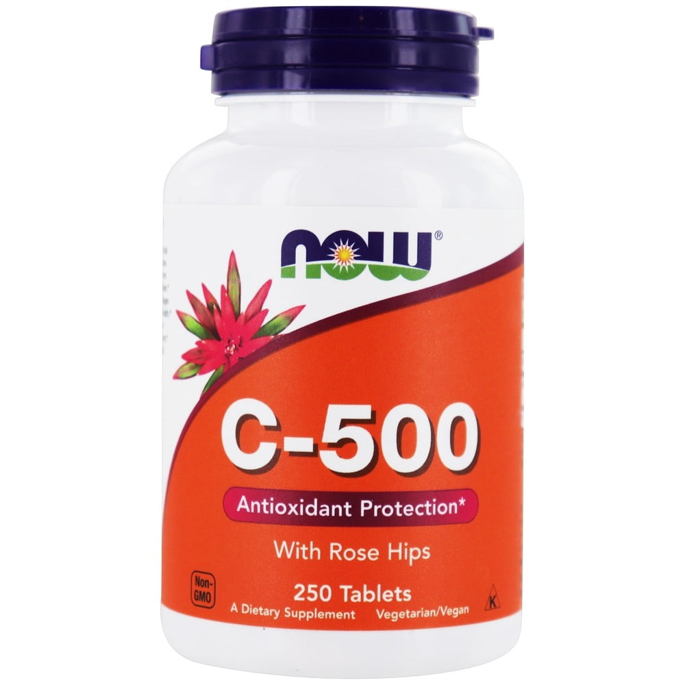 NOW Foods Vitamin C500 with Rose Hips 250 Tablets