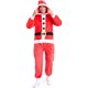 thumbnail image 1 of Mono de franela con capucha y manga larga de Papá Noel para mujer, uniforme navideño, con estampado de cremallera y cinturón, largo completo, 1 of 1