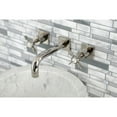 thumbnail image 2 of Kingston Brass KS6126BEX Essex Double-Handle Wall Mount Bathroom Faucet, Polished Nickel, 2 of 8