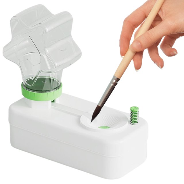 Herramienta limpiadora de brochas de pintura para niños – Enjuagadora de brochas con botella en forma de estrella Herramienta de limpieza para enjuagadora de brochas de pintura (verde)