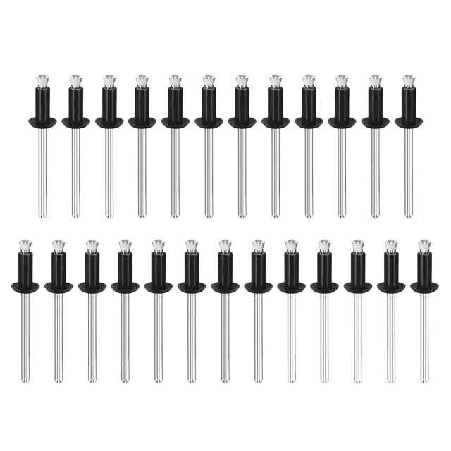 Remaches Ciegos Unique Bargains 4,8mm x 11,2mm Nylon Sujetador para PC Tablero Parachoques Negro 50uds