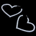 thumbnail image 4 of Rhinestone Heart Hoop Earrings Bridal Drop Dangle Statement Jewelry Women's Fashion Elegant Party Accessories, 4 of 4