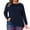 Navy Blue, variant on Women's Plus Crew Neck T Shirt with Front Tucks 1X Burgundy