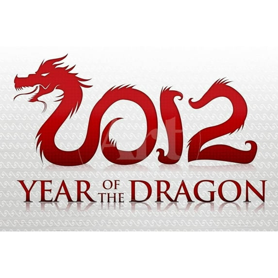 2012 Year of the Dragon Silver Poster, Unframed Poster Wall Art Sold by Art.Com