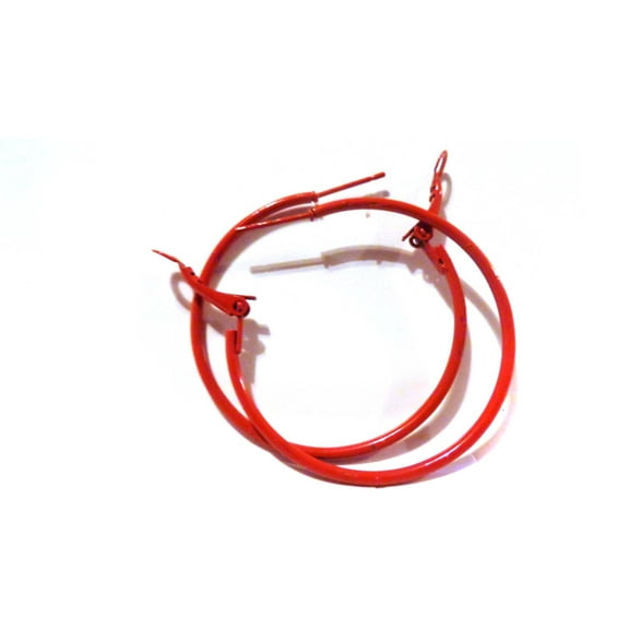 Divas Diggables Red Hoop Earrings, Lightweight,1.5 inches