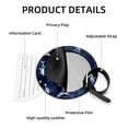 thumbnail image 4 of Starry Shark 2Pcs PU Leather Round Luggage Tags with Privacy Cover and Name ID Tag for Suitcase, Handbags, Backpacks, School Bags, 4 of 6