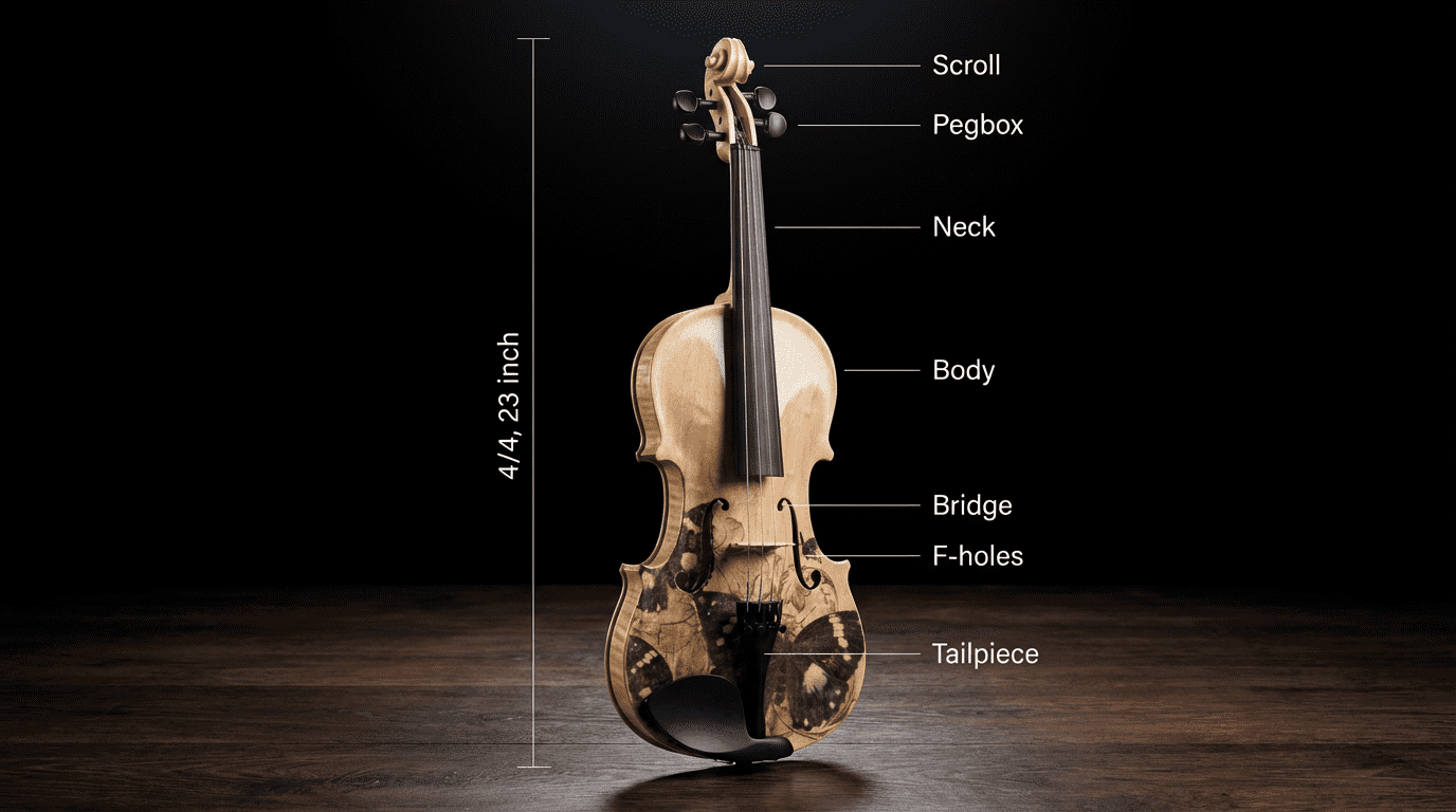 4/4 Full Size Violin, Unique Butterfly Painted Acoustic Violin Set with Lightweight Hard Case, Bow, Rosin, Tuner, Shoulder Rest, Complete Starter Kit for Beginners Adults