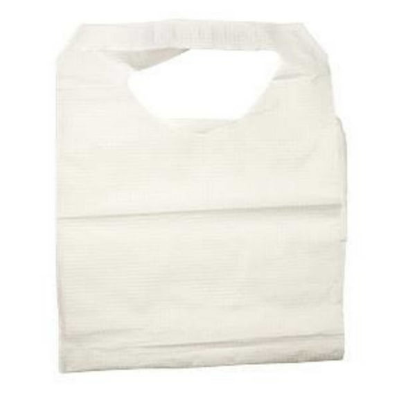 Dynarex Adult Lap Bibs with Tie-On, 16" x 33", 1-Ply, Tissue/Poly Construction, Case of 300