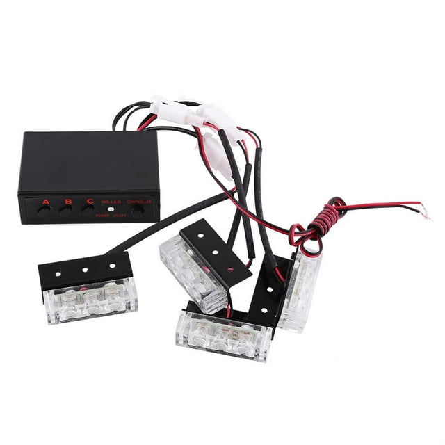 LAFGUR Qiilu QL01068 6W 12V 4x3 LED Strobe Flash Light Emergency Warning Auto Strobe Beacon Lamp 3 Modes