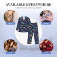 thumbnail image 7 of Bingfone Men's Pajama Set 2 Piece Loungewear PJs, Long Sleeve with Pajama Pants-Dinosaur Flowers, 7 of 7