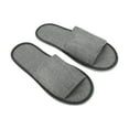 thumbnail image 2 of Unique Bargains 1 Pair Disposable Slippers Foldable Open-Toed Linen Slippers Hotel Slippers for Family Gray, 2 of 5