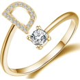 thumbnail image 1 of GHSDFBB Initial Letter Ring for Women Girls Gold Stackable Alphabet Rings with Initial Adjustable Crystal Inlaid Initial Rings Bridesmaid Gift, 1 of 6