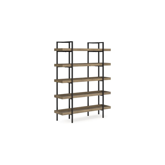 Signature Design by Ashley Montia 76" 5 Shelf Bookcase, Light Brown