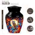 thumbnail image 2 of JAGASY Owl Handmade Urn for Ashes, Black Small Urns for Human Ashes Keepsake, Night Moon & Autumn Tree Decorative Urns for Father, Orange & Yellow Leaves Cremation Urn for Mother, (3 Inch), 2 of 7